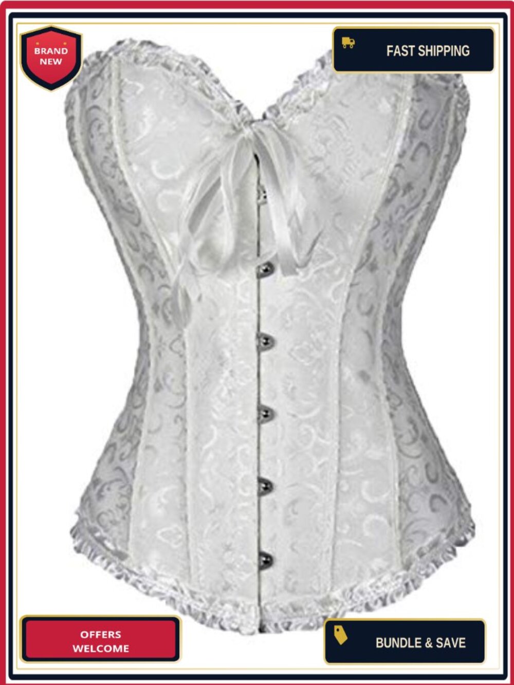 Lace Floral Waist Corset Bustier Top for Wedding Dating Costume Party